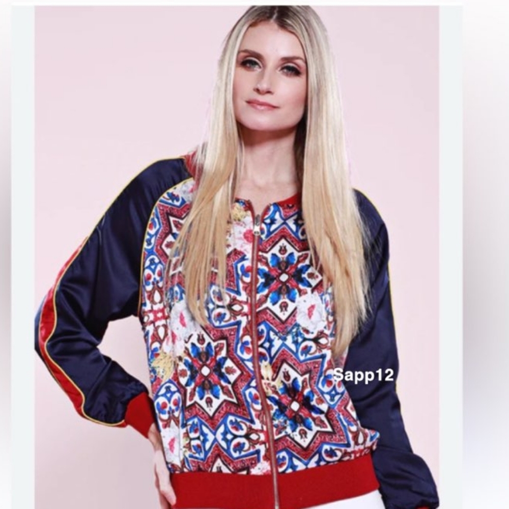🆕 DOLCE CABO"FLORAL REVERSIBLE BOMBER JACKET